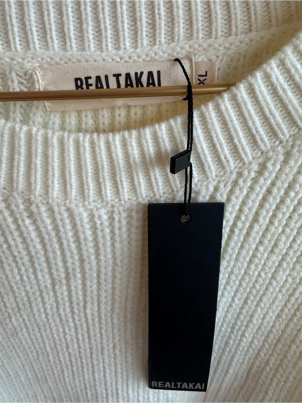 REALTAKAI NWT White Oversized Knit Sweater XL Limited Edition - Picture 3 of 5